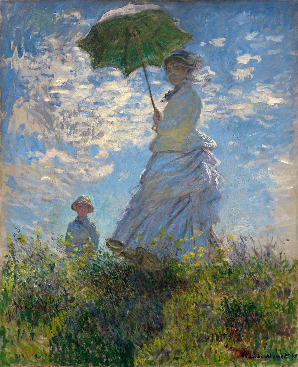 Frau mit Sonnenschirm - High resolution artwork for analysis and study